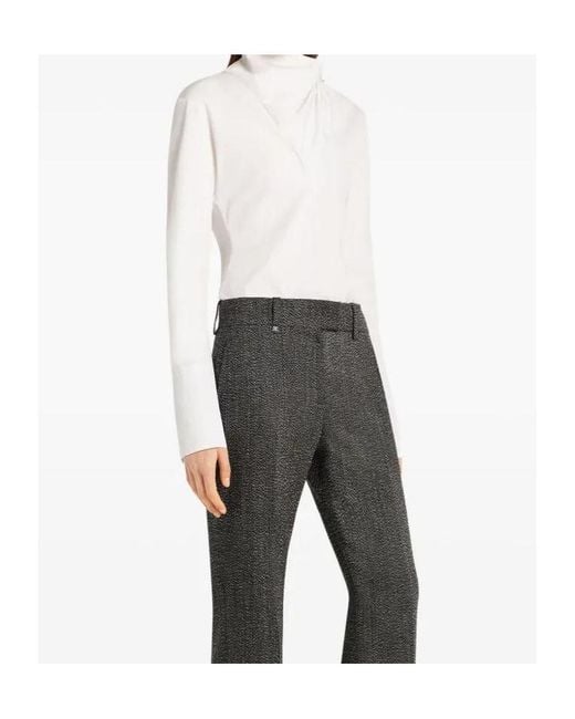 Courreges White Cotton Asymmetric Blouse