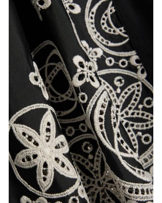 LaDoubleJ Black Crew Neck Embroidered Top