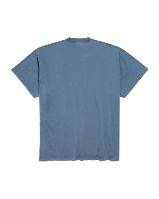 Balenciaga Blue Enjoy Paris Oversized T-Shirt for men