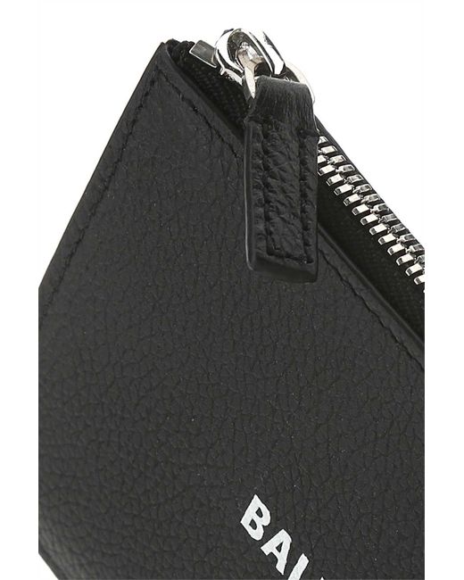 Balenciaga Black Iconic Monogram Calfskin Card Holder for men