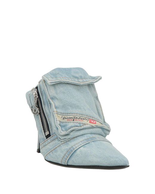 DIESEL Blue Simple Denim-Colored Mules