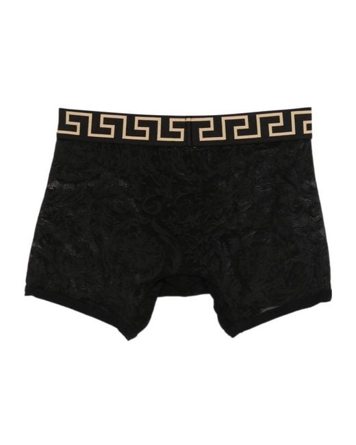 Versace Black Logo-Pattern Boxers for men