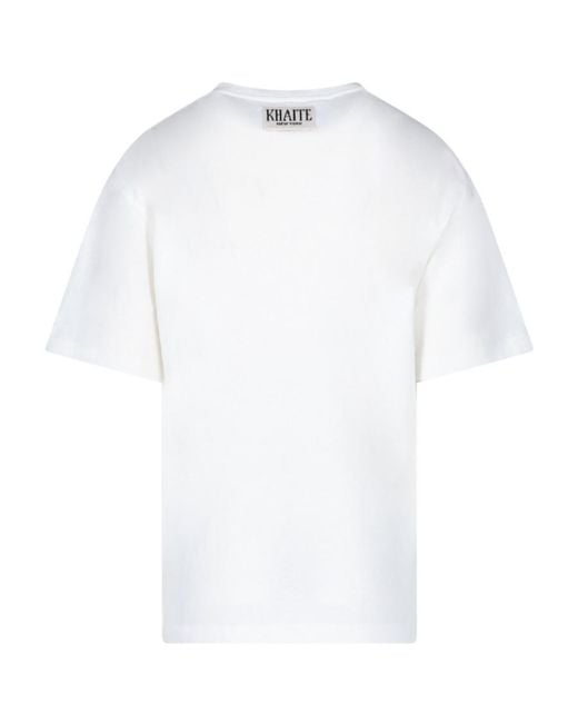 Khaite White The Mae Logo Patch Crewneck T-Shirt