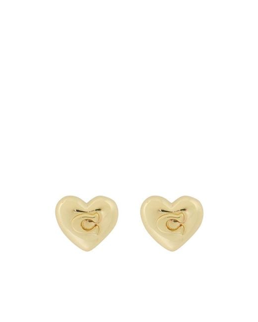 COACH Metallic Heart-Patterned Earrings