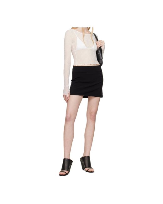 MARINE SERRE Black Mesh Cropped Top