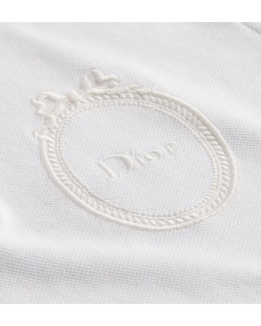 Dior White Médaillon Embroidered Polo Shirt