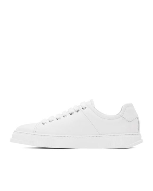 Ferragamo White Logo Embossed Low Upper Board Shoes for men
