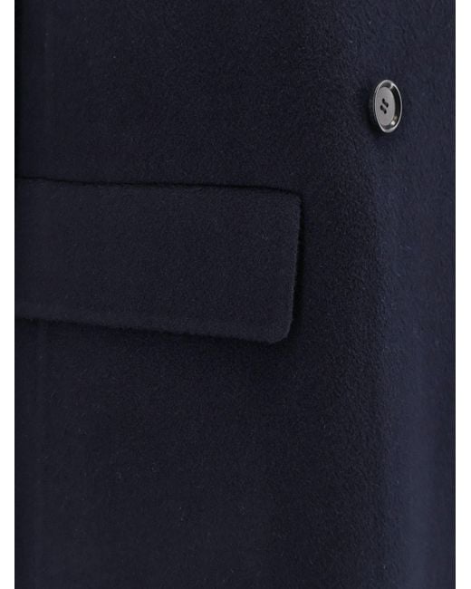 Aspesi Blue Doublebreasted Maxi Coat