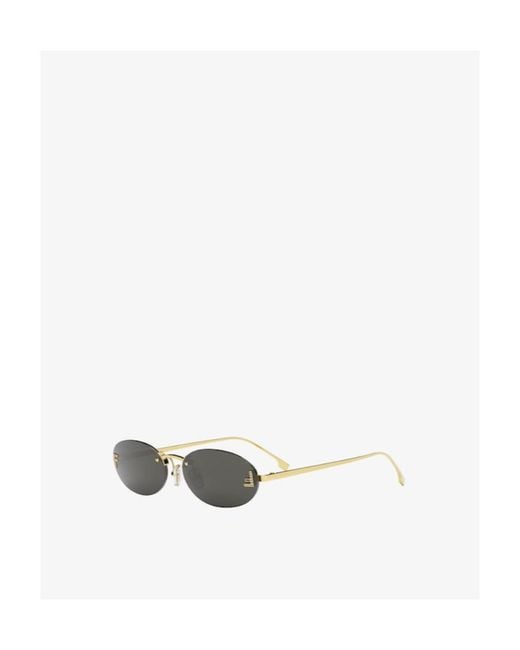 Fendi White Eyewear Oval Frame Sunglasses for men
