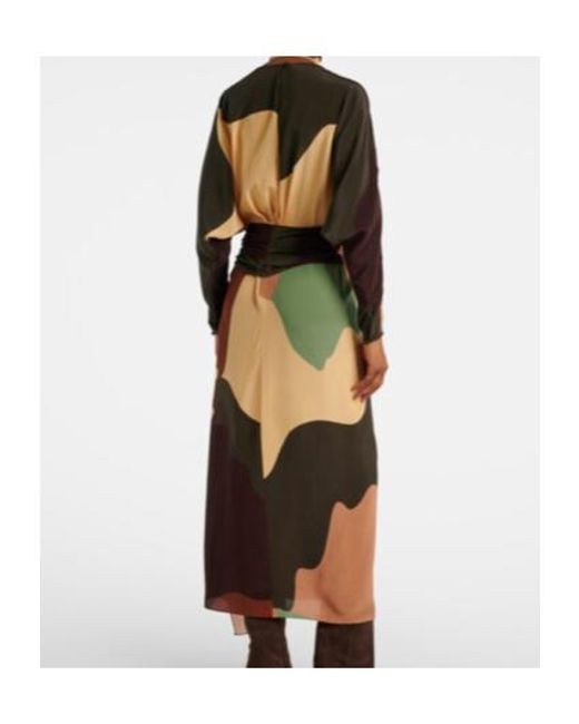 Johanna Ortiz Multicolor Printed Scarf-Detail Silk Maxi Dress