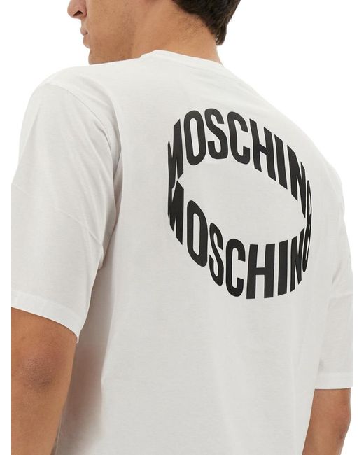 Moschino White Logo Logo Short-Sleeved T-Shirt for men