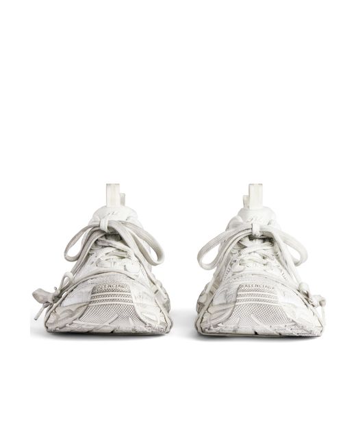 Balenciaga White 3Xl Distressed Low-Top Sneakers