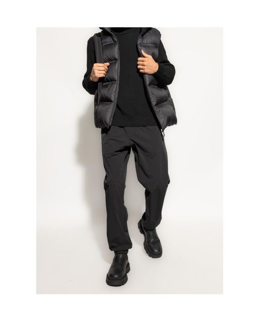 Moncler Black Logo Patch Tapered-Leg Trousers for men