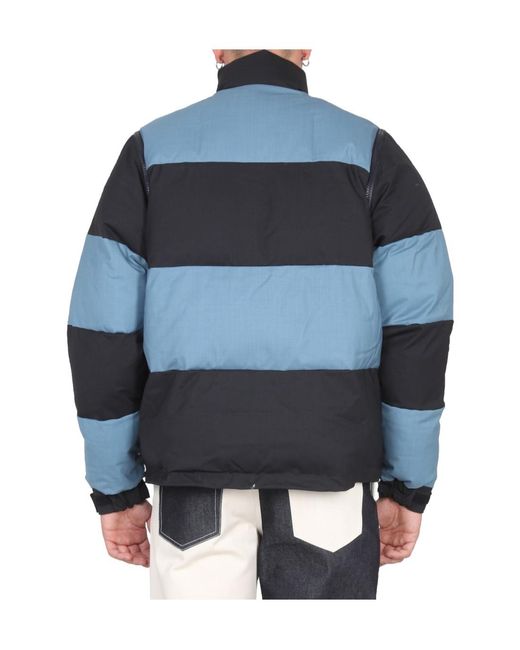 Sunnei Blue Striped Zipper Down Jacket for men