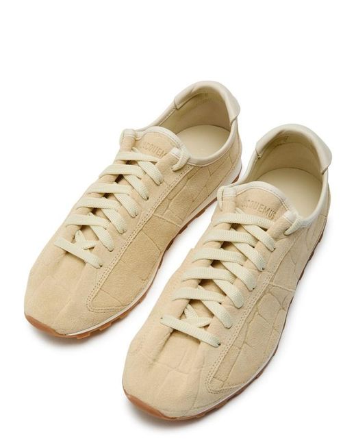Jacquemus Natural Les Tennis Textured Suede Sneakers