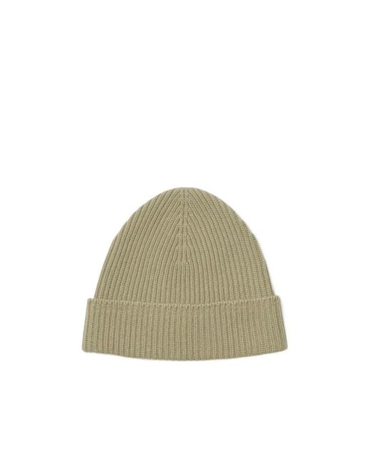 Burberry Green Logo Embroidered Ribbed-Knit Beanie for men
