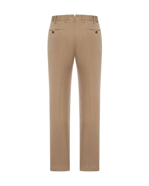 Incotex Natural Logo-Patch Trousers for men