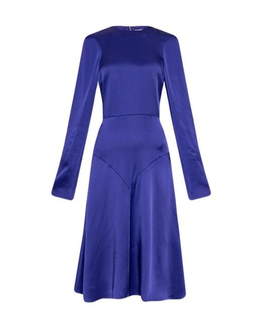 Stella McCartney Blue Logo Long-Sleeved Dress