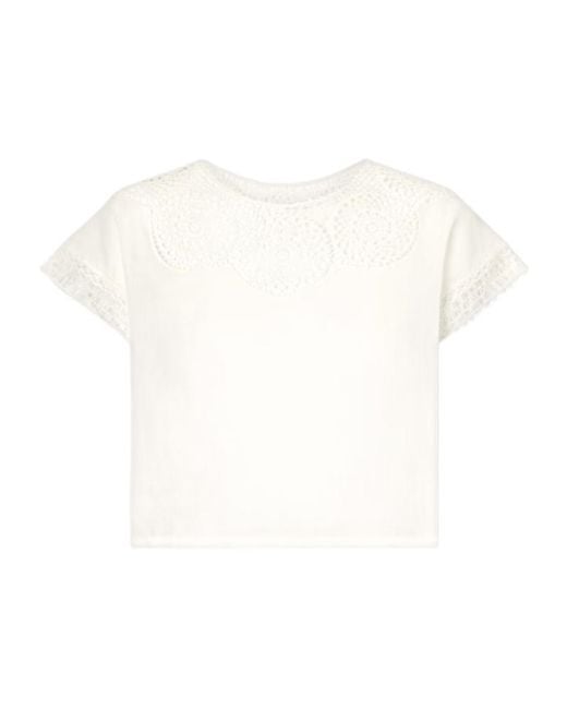 Nili Lotan White Hollow-Out Decorative Top