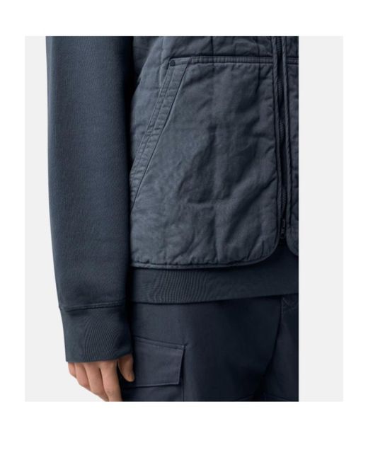 Stone Island Blue Quilted Zip Gilet for men