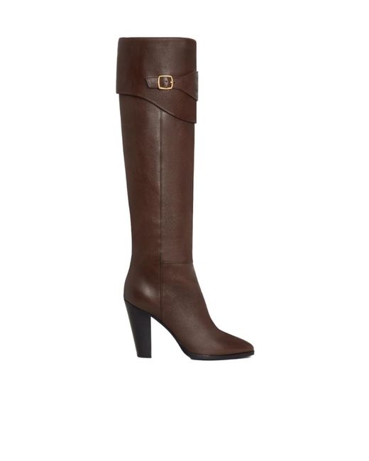 Céline Brown Riding Boot With Triomphe Wiltern