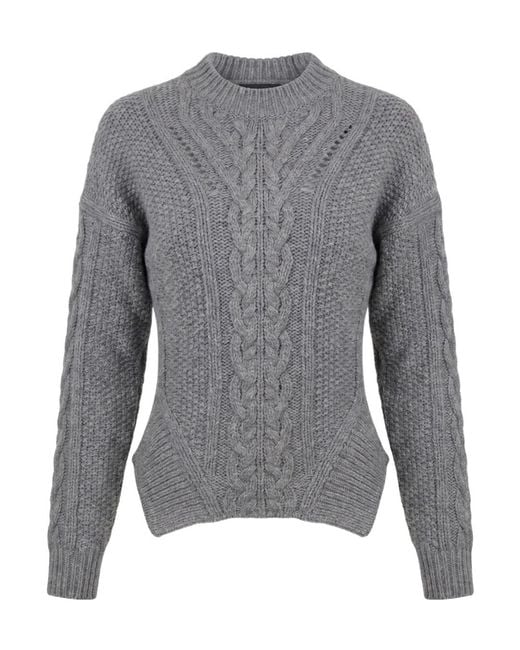 Dondup Gray Long-Sleeve Crew-Neck Sweater