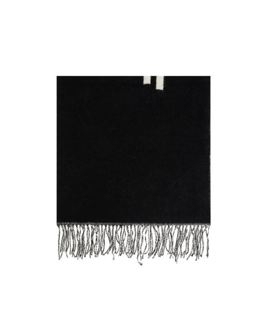 Marc Jacobs Black Logo Jacquard Fringed-Edge Scarf