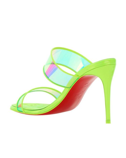 Christian Louboutin Green Logo High-Heeled Sandals