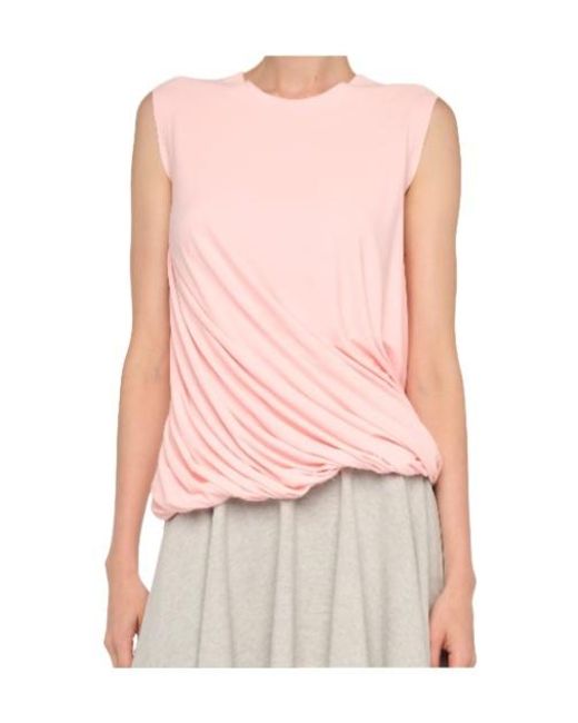 Norma Kamali Pink Twist Sleeveless Top