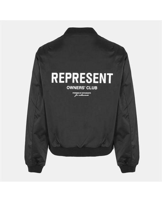 Represent Black Varsity Jacket for men