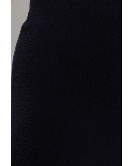 Victoria Beckham Blue Asymmetric Hem Flare Midi Skirt