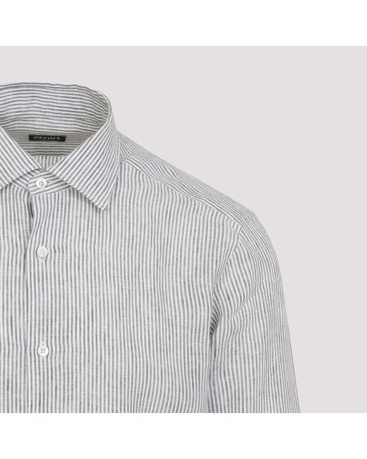 Zegna White Striped Shirt for men