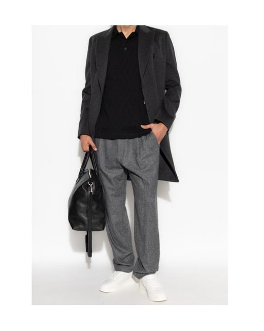 Paul Smith Blue Double-Breasted Straight Hem Overcoat for men