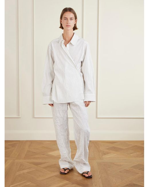 Rohe White Jam Striped Casual Pants