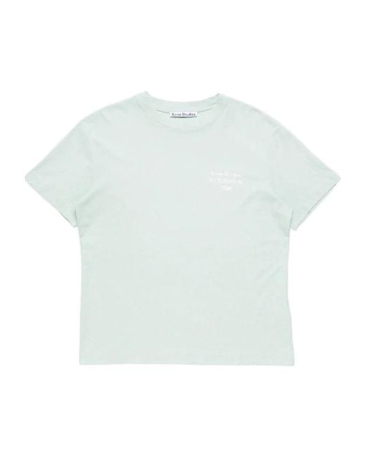 Acne White Distressed Logo T-Shirt for men