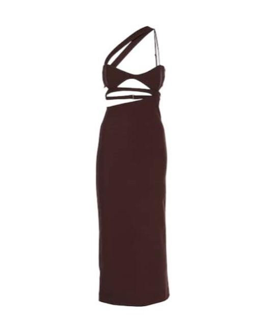 Nensi Dojaka Purple Asymmetric Midi Dress