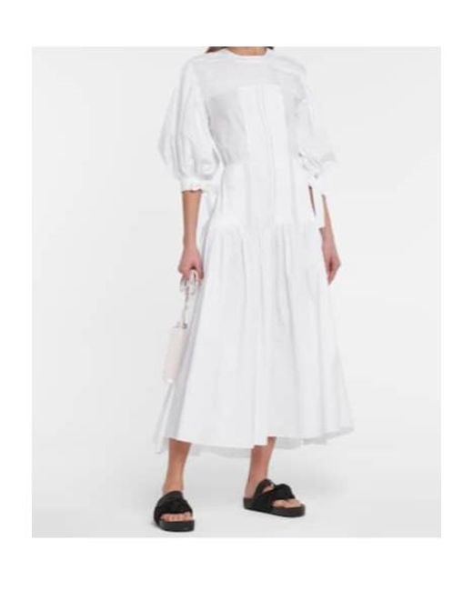 Jil Sander White Cotton Midi Dress