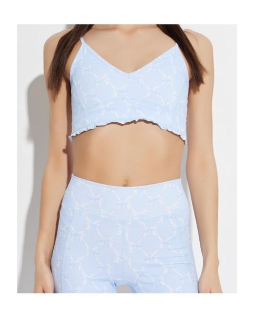 LoveShackFancy Blue Erza Printed Performance Top