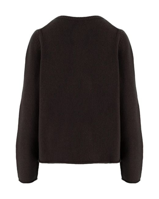 Allude Black Ribbed Cashmere Knitted Sweater