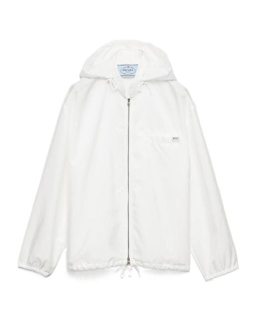 Prada White Lightweight Re-Nylon Blouson Jacket