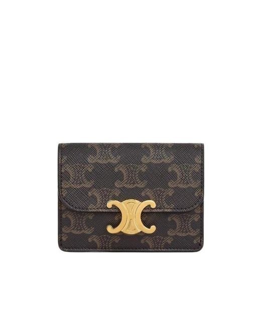 Céline Black Card Holder Triomphe