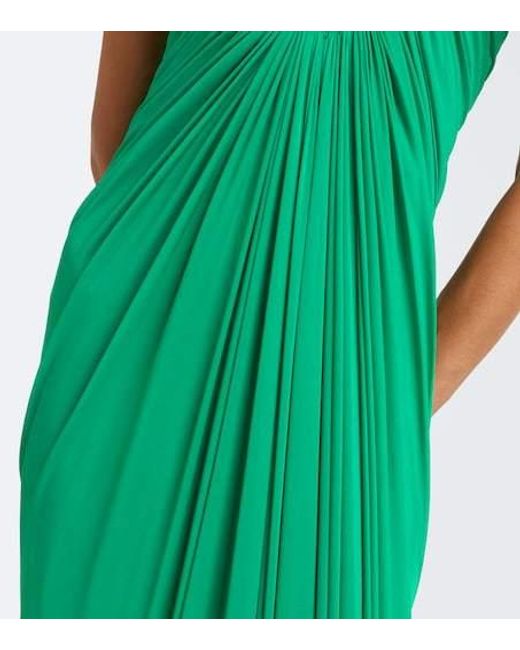 Christopher Esber Green Helix Crystal Gathered Gown
