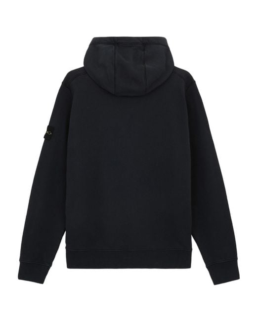 Stone Island Blue Regular-Fit Hooded Sweatshirt With Pouch Pocket for men