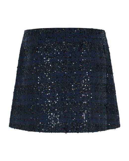 ROTATE BIRGER CHRISTENSEN Blue Sequined Skirt