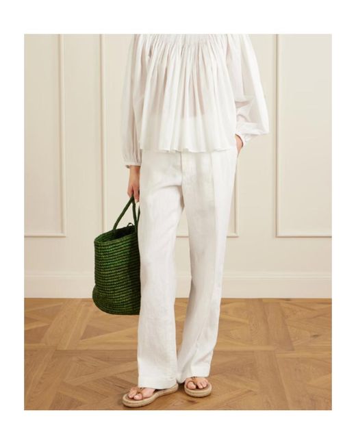 Polo Ralph Lauren White Straight Relaxed Trousers