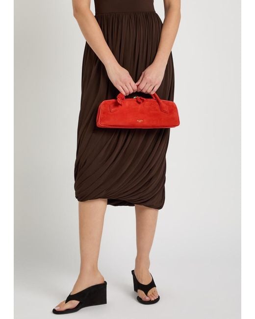 Alaïa Red Suede Clutch