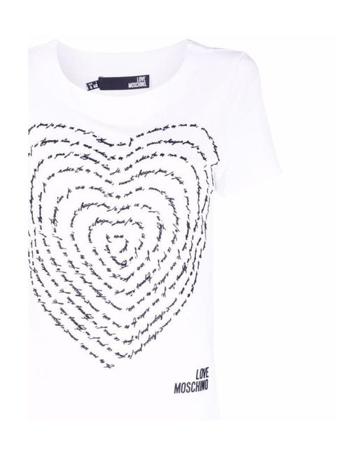 Moschino White 3D-Heart Jersey T-Shirt Dress