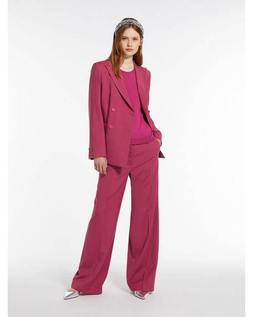 Weekend by Maxmara Pink Double-Breasted Long-Sleeved Blazer