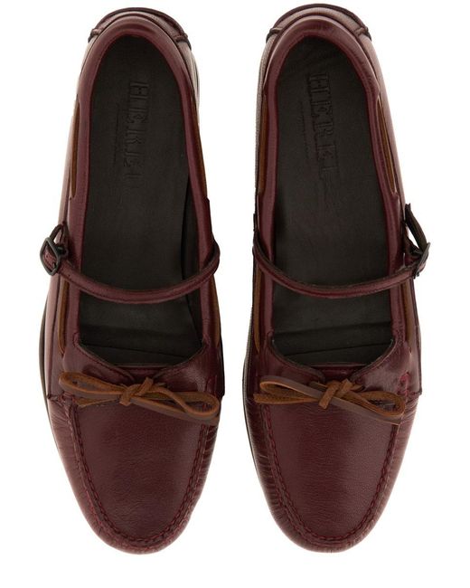 Hereu Brown Mary Jane Bow-Detail Loafers
