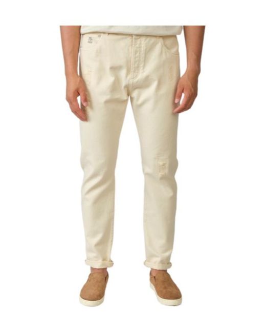 Brunello Cucinelli Natural Belt Loop Jeans for men